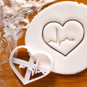 ECG Heartbeat Rhythm Cookie Cutter Cookie Mold for Biscuit Fondant Clay Baking Medical Nursing Doctor Student Gifts Unique One of a Kind Design