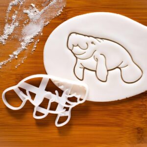 Realistic Manatee Cookie Cutter Biscuit Cutter Sea Cow River Animal Wildlife Birthday Party Zoo Baby Shower Trichechus Marine Mammal Ocean Themed Baking Tool Mold (ONLY REALISTIC MANATEE)