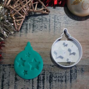 Christmas Ball Cookie Cutter for Making Shortbread Cookies Festive Ornament Shape Pastry Sugar Paste Fondant Cake Decoration Holiday Treats Winter Baking Homemade Christmas Party