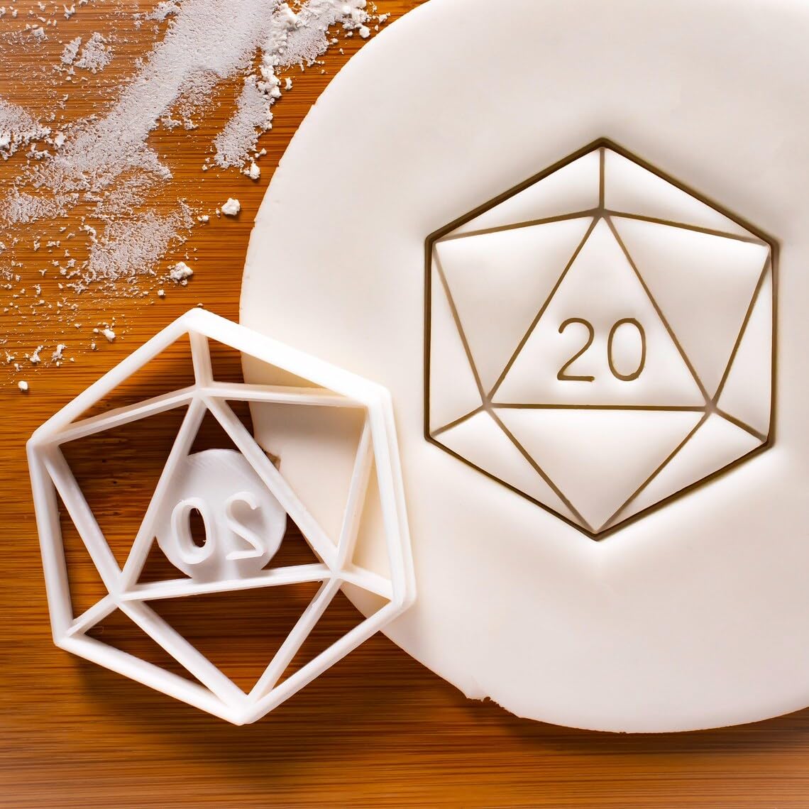 Natural 20 Icosahedron Cookie Cutter Platonic Geometric Shape for Lucky Gamers Tabletop RPG Dice Inspired Baking Science Themed Parties Educational Treats (ONLY NATURAL 20)