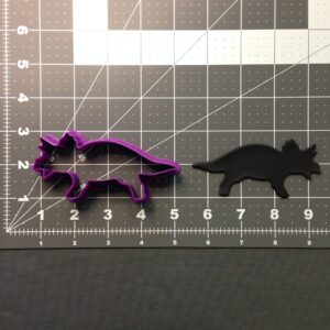Black Triceratops Dinosaur Cookie Cutter for Kids Birthday Party Treats Fun Baking Activities Biscuit Dough Cutter Fondant Tool Jurassic Theme Crafts Cake Decorations Playdough Mold Toy
