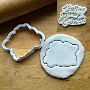 Our Little Pumpkin Script Cookie Cookie Cutter for Fall and Baby Shower Baking, Made in India, Ideal for Autumn Parties, Seasonal Gifts, and Themed Treats