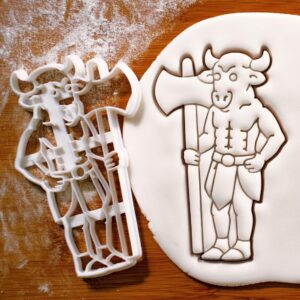 Minotaur Cookie Cutter Cookie for Baking Ancient Greek Mythology Themed Biscuits Part Man Part Bull Design Perfect for Halloween Treats and Labyrinth Birthday Party Baking