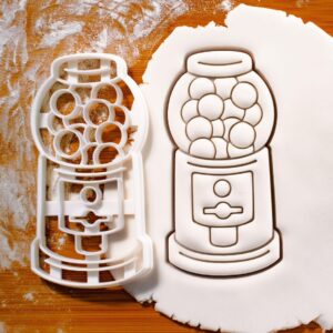 Gumball Machine Cookie Cutter Carnival Theme Baking DIY Funfair Party Favors Candy Store Birthday Decoration Sweet Shop Biscuits Treats Kids Retro Nostalgic Celebrations (ONLY GUMBALL MACHINE)