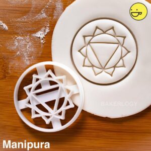 Yoga Chakras Manipura Cookie Cutter Cookie India Biscuit Cutter Solar Plexus Chakra Namaste Meditation Tantra Mantra Petals Bija Asanas Yoga Pose Spiritual Wellness Baking Tool (ONLY MANIPURA