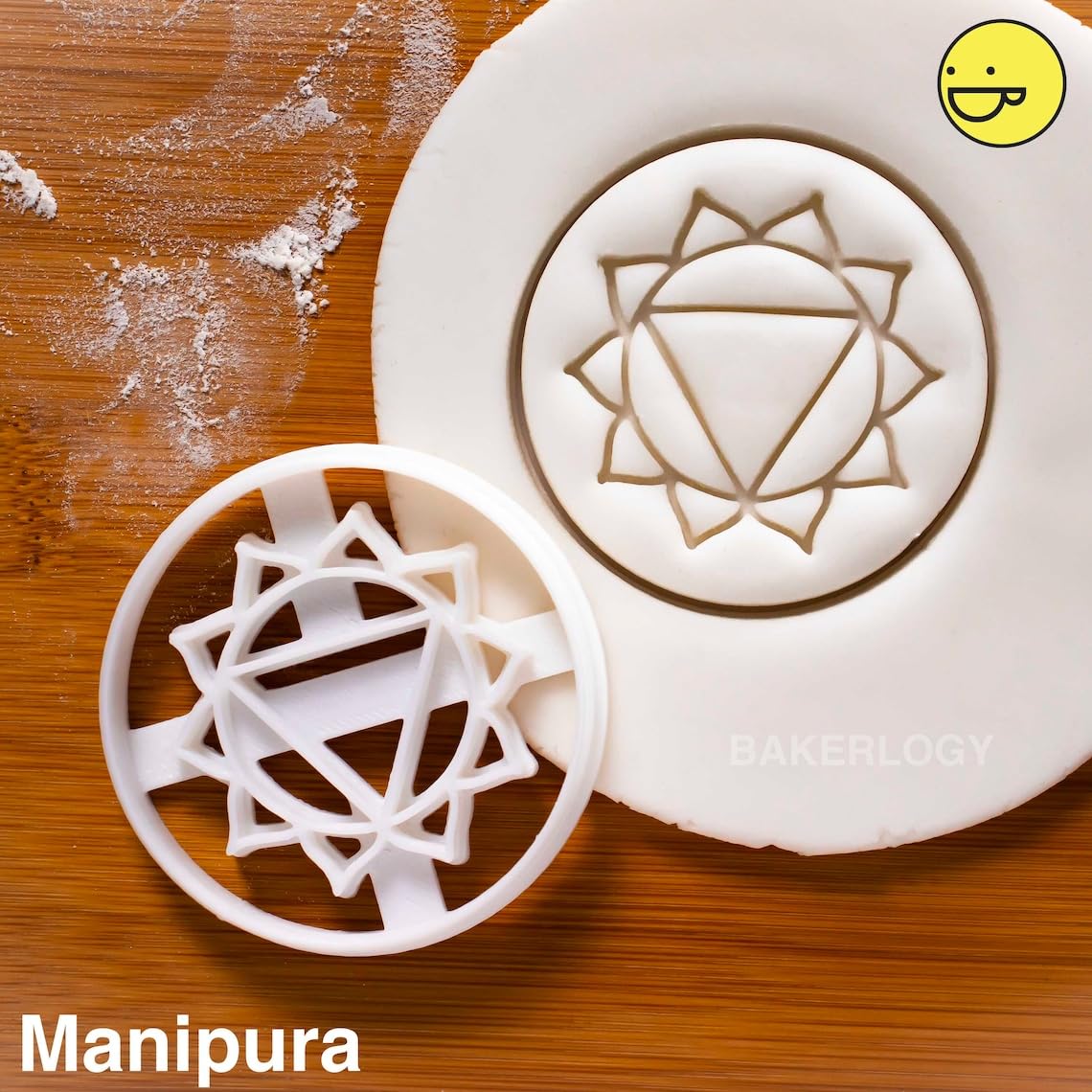 Yoga Chakras Manipura Cookie Cutter Cookie India Biscuit Cutter Solar Plexus Chakra Namaste Meditation Tantra Mantra Petals Bija Asanas Yoga Pose Spiritual Wellness Baking Tool (ONLY MANIPURA