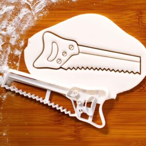 Saw Cookie Cutter Biscuit Mold for Construction Tools Renovation Repair Work Professional Builder Gift Work Tool Cookie Cutter for Repairman and DIY Enthusiasts Baking and Craft (ONLY SAW)