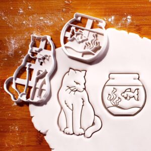 Fish Bowl and Curious Cat Cookie Cutter