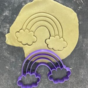 Rainbow Cookie Cutter Shape for Making Shortbread Cookies Pastry Fondant Sugar Paste Cake Decoration Homemade Baking Tool for Kids Birthday Party Rainbow Theme by