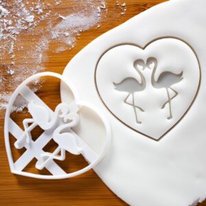 Flamingo Love Cookie Cutter Biscuit Cutter Tropical Summer Beach Pool Party Baking Tool Perfect Birthday Celebrations Romantic Flamingo Pair Shape Themed Events Seasonal (ONLY FLAMINGO LOVE)