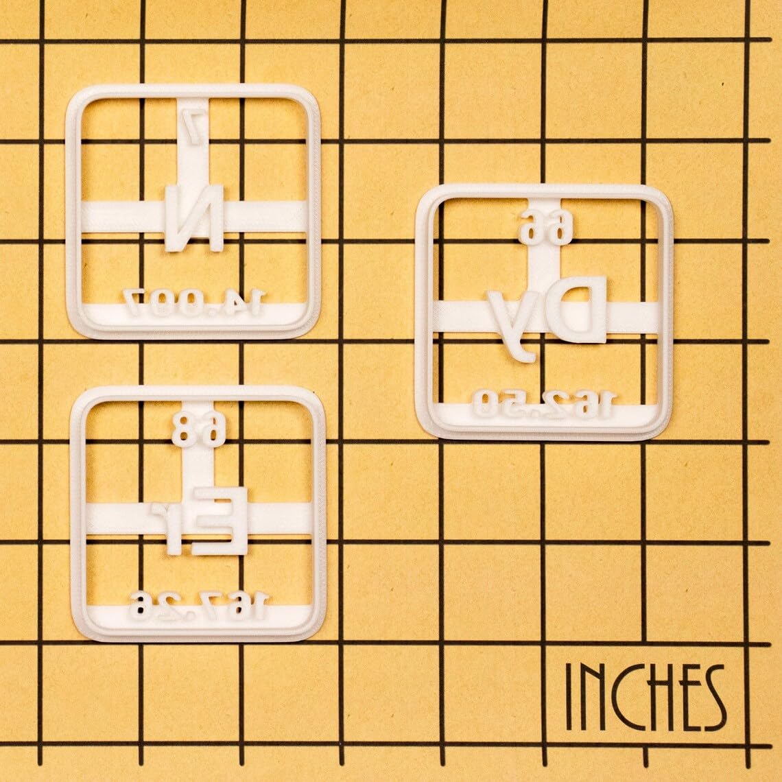NERDY cookie cutters inspired by periodic table chemical elements Nitrogen Erbium Dysprosium atomic numbers atomic weights for science baking chemistry gifts educational classroom (ONLY NERDY) - Image 2