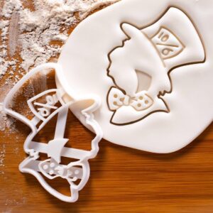 Mad Hatter Cookie Cutter for Biscuits Alice in Wonderland Themed Tea Party Baking Mold Iconic Storybook Character Design Perfect for Kids Parties, Costume Events, and Fantasy (ONLY MAD HATTER)