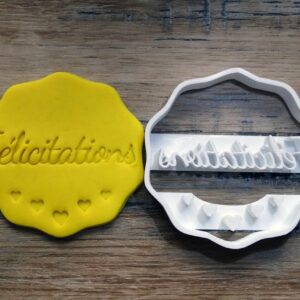 Cookie Cutter with Congratulations Message for Baking Shortbread Cookies Biscuit Pastry Fondant Sugar Paste Cake Decoration Homemade Celebration Treats Personalized Gift Kitchen Tool