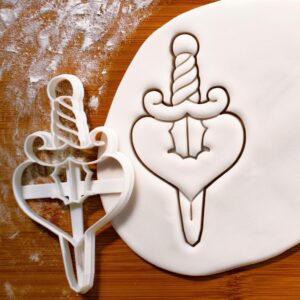 Dagger in Heart Cookie Cutter Featuring Love Shape Design for Biscuit Baking Unique Gift for Medical Students Science Students Anatomy Lovers Valentine and Special Occasions