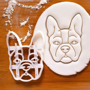 Boston Terrier Dog Face Cookie Cutter for Pet Lovers | Cute Biscuit Fondant Cutter with American Gentleman Design, Dog Themed Baking Tool, Veterinary & Animal Adoption Cookie Mould (ONLY FACE)