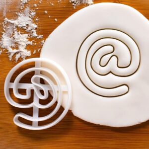 At Sign Cookie Cutter Symbol Biscuit Fondant Clay Cutter Unique One of a Kind Keyboard Typography Font Design Perfect for Baking Tech Lovers Nerd Gifts and Creative Party Treats