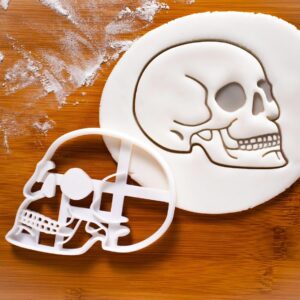 Anatomical Skull Side View Cookie Cutter Cookie Gothic Skeleton Bones Biscuit Mold for Halloween Themed Baking Spooky Treats Party Decorations Seasonal Gifts Event Supplies (ONLY Side View)
