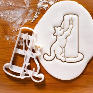 Kitty Scratch Cookie Cutter Cute Cat Biscuit Mold Feline Clawing Behavior Body Language Cat Lovers Pet Parties Animal-Themed Baking Crafting Veterinary Gifts Fun Treats (ONLY KITTY SCRATCH)