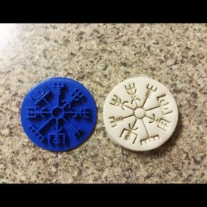 Black Vegvisir Embosser Stamp for Cookie and Cupcake Decoration Viking Compass Symbol Fondant Icing Stamp for Halloween Baking Pagan Norse Mythology Dessert Tool Ritual Treats Festival