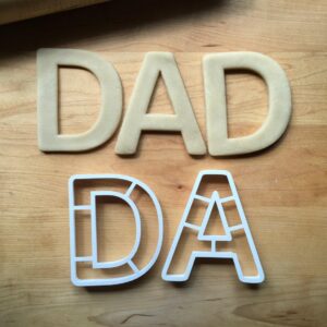 Cookie Set of 2 DAD Cookie Cutters for Fathers Day, Dad Birthday Treats, Biscuit, Fondant, Sugar Craft, Clay Modeling, Cupcake Decoration, DIY Gift Baking Crafts, Made in India