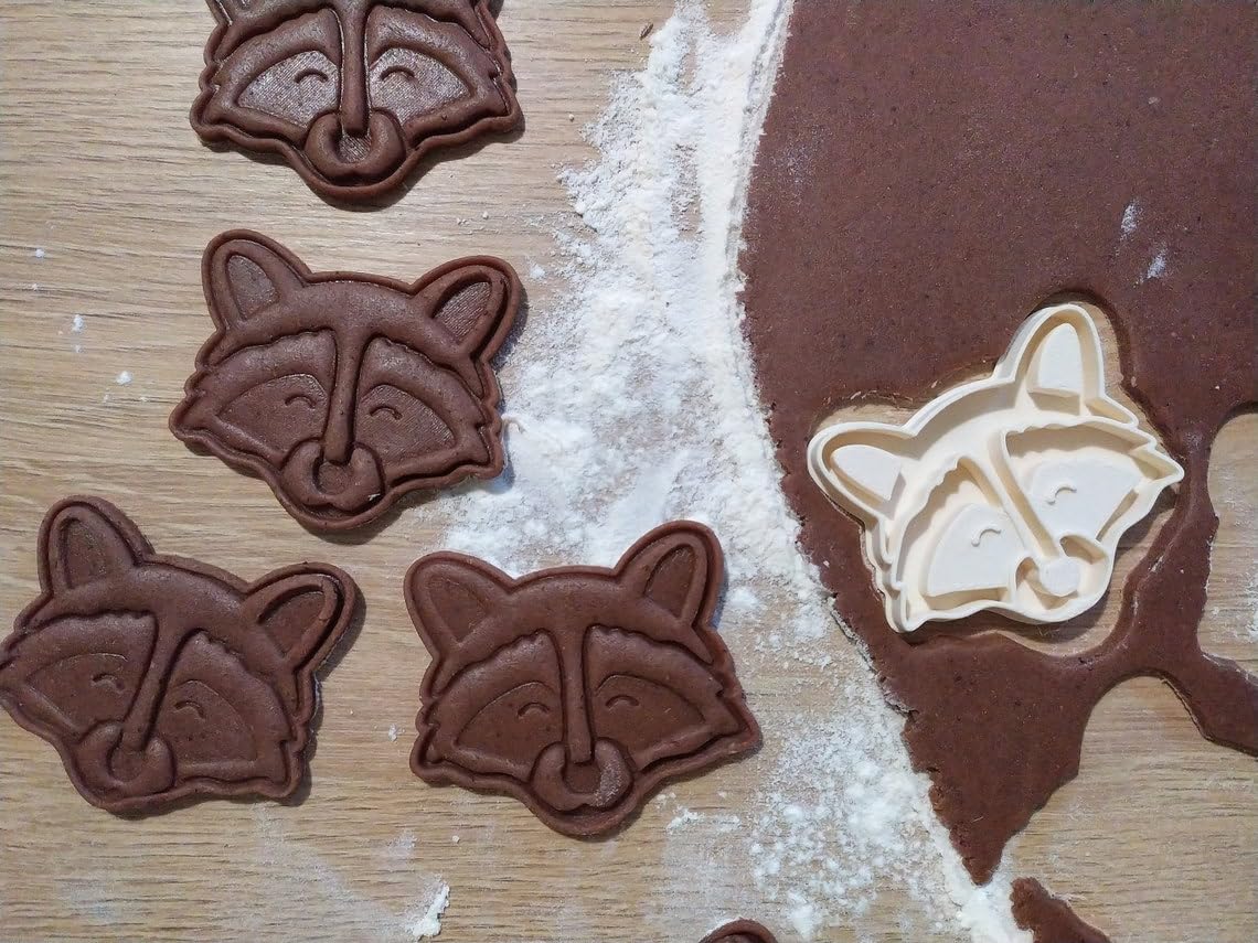 Raccoon head cookie cutter set for making shortbread cookies fondant biscuits sugar paste cake decorations perfect for animal themed baking kids parties forest animal treats - Image 4