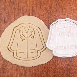 Doctor Apron Cookie Cutter Black Medical Uniform Baking Mold Cookie Apron Shape Cookie Cutter for Doctor Theme Birthday Parties Nurse Graduation Events Medical School Celebrations