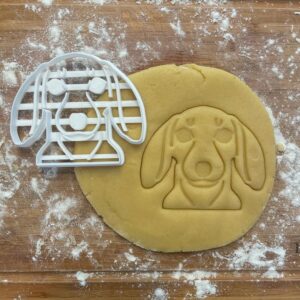 Black Dachshund Face Cookie Cutter Dog Biscuit Shape Gift Idea for Dog Lovers Baking Cookies Fondant Polymer Clay Cutter for Handmade Crafts and Dachshund Mom Gifts Treats Decor Kitchen