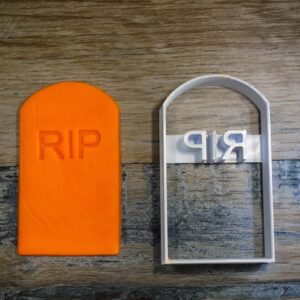 RIP Halloween Tomb Cookie Cutter for Making Shortbread Cookies Pastry Sugar Paste Fondant Cake Decorations Spooky Party Favors Haunted House Themes Trick or Treat Homemade Baking
