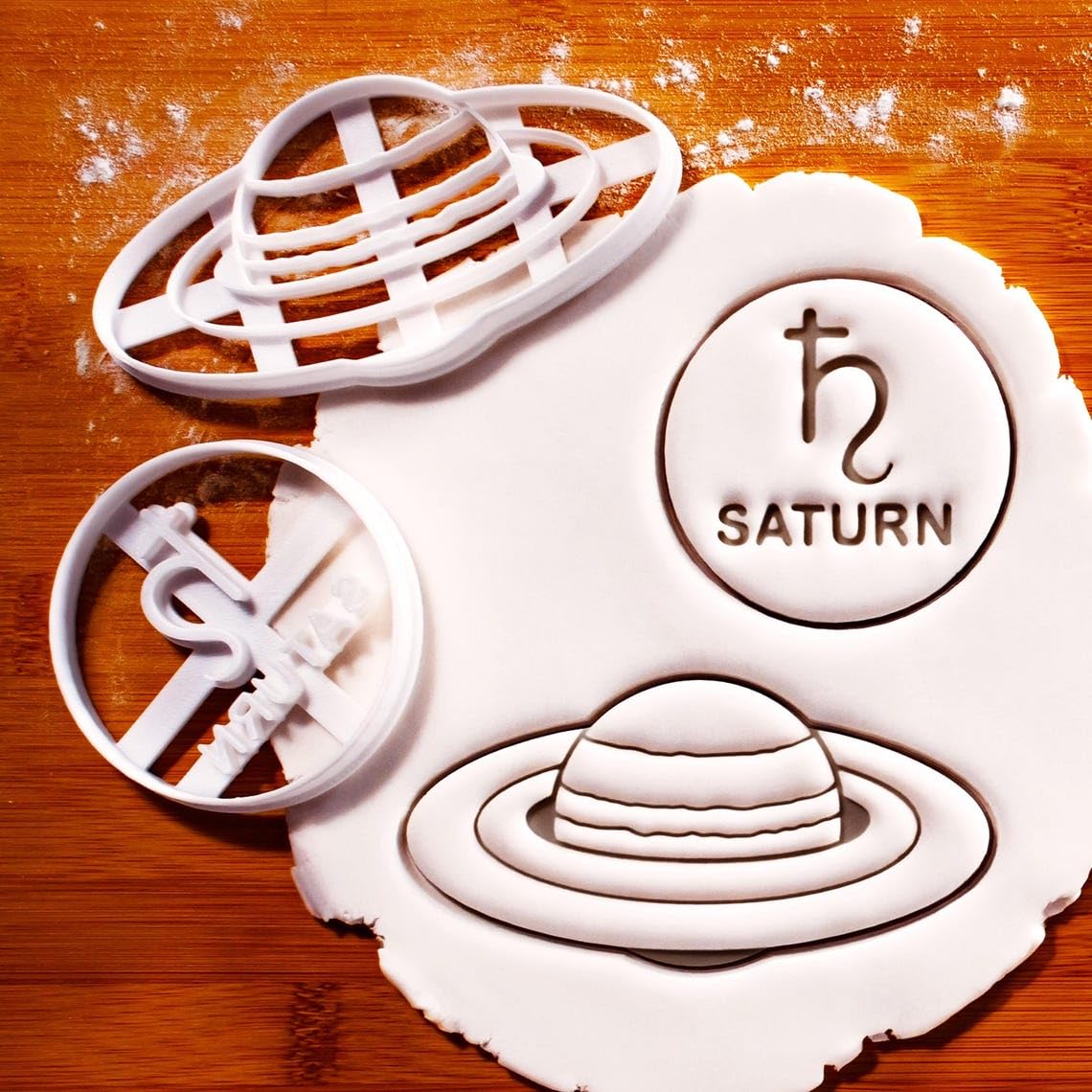 Saturn Planet Cookie Cutter Set of 2 Celestial Biscuit Fondant Clay Cutter Astrology Lovers Space Theme Birthday Party Zodiac Decor Horoscope Baking Tool Science Classroom (ONLY SATURN PLANET) - Image 2