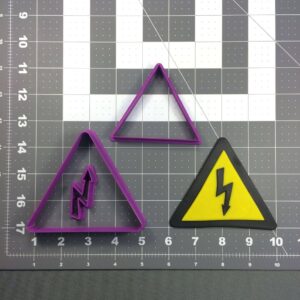 Black Warning Sign Shape Cookie Cookie Cutter Set for Road Theme Cookies Biscuit Clay Crafting Construction Party Baking Tool Traffic Safety Symbol Cake Decoration and DIY Use