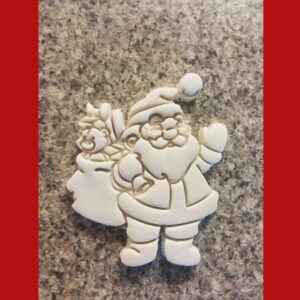 Large Santa Claus Black Cookie Christmas Cookie Cutter with Christmas Sack Holiday Baking Tool for Festive Cookies New Years Celebration Treats and Cute Seasonal Desserts
