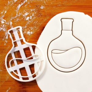 Cookie round-bottom flask cookie cutter for biscuit fondant clay baking shaped like laboratory glassware chemistry equipment perfect science-themed baking chemistry partie (ONLY ROUND BOTTOM)