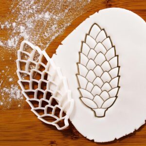 Sugar Pine Cone Cookie Cutter Cookie Christmas Biscuit Baking Holiday Wreath Ornament Fondant Clay Decorations Winter Party Supplies Festive Seasonal Celebration Treats (ONLY SUGAR PINE CONE)