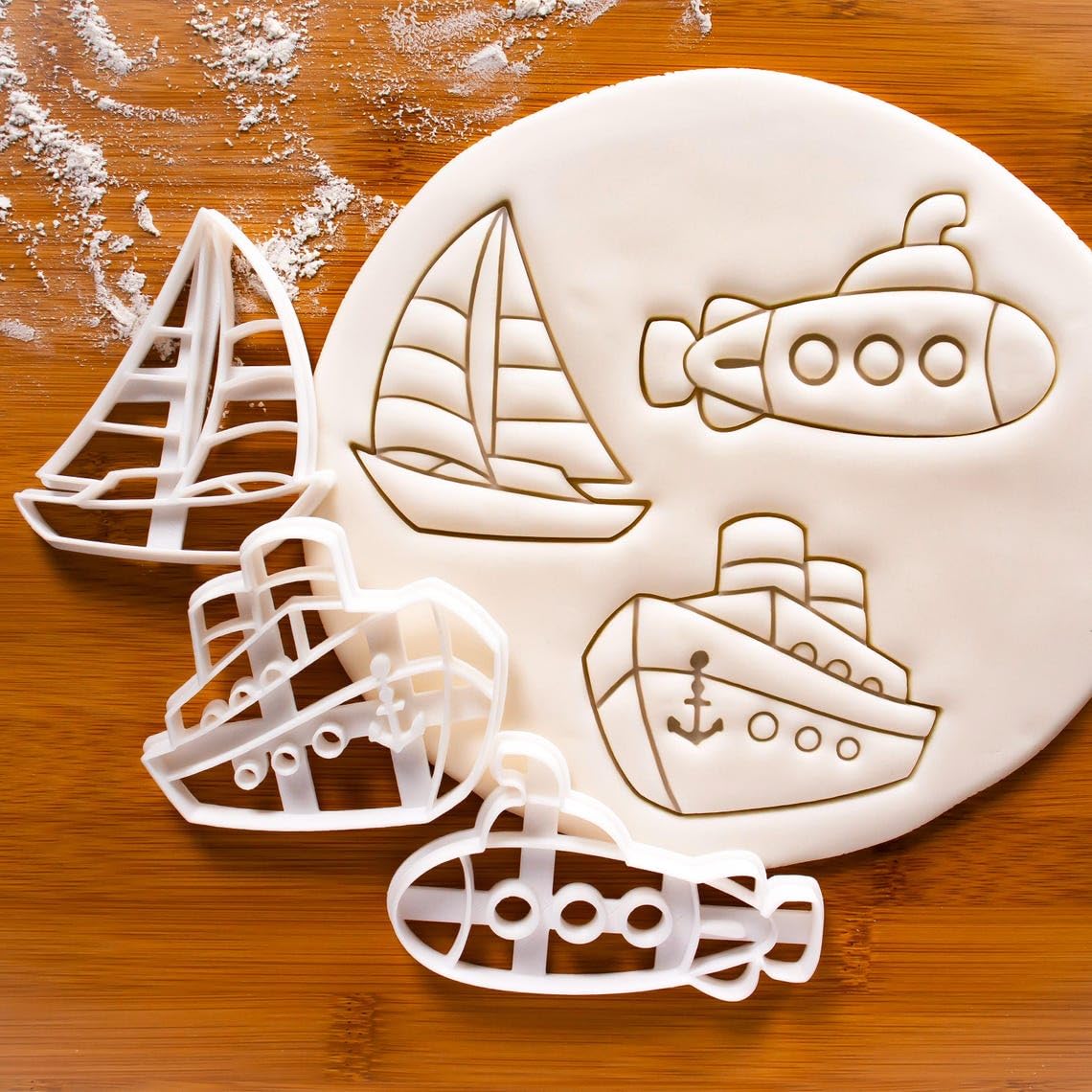 Submarine Cookie Cutter Nautical Themed Baking Baby Shower Birthday Wedding Bachelorette Maritime Bon Voyage Party Biscuit Cutt Fondant Clay Craft Sailing Ship Boat Decoration (ONLY SUBMARINE) - Image 3