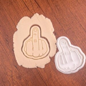 Middle Finger Black Cookie Cutter Cookie Funny Hand Gesture Mold for Rude Cookies Sarcastic Party Favor Gag Gift Offensive Joke Treats Humor Baking Accessory for Adults and Pranks