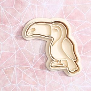 Toucan Cookie Cutter Set for Tropical Bird Theme Baking Jungle Wildlife Biscuit Pastry Fondant Sugar Paste Cutters for Kids Birthday Party Homemade Cookies and Cake Decoration Tools
