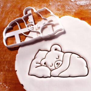 Sleeping Teddy Bear Cookie Cutter Slumber Party Baking Pajama Party Treats Adorable Teddy Shaped Biscuits Kids Birthday Celebrations Cozy Snacks Fun Dessert Decorations (ONLY SLEEPING TEDDY)