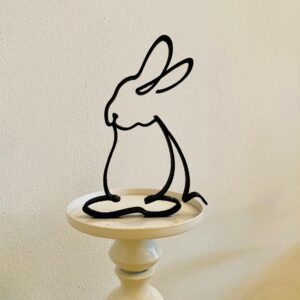 BioCookie Rabbit Sculpture: Egg Souvenir with Alice Hat, Carrot Ears, and Through The Looking Glass Theme