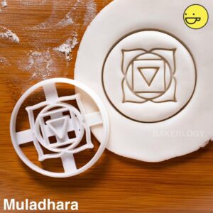 Yoga Chakras Muladhara Cookie Cutter Cookie India Biscuit Cutter for Root Chakra Namaste Meditation Tantra Mantra Petals Bija Asanas Yoga Pose Spiritual Wellness Baking Tool (ONLY Muladhara)
