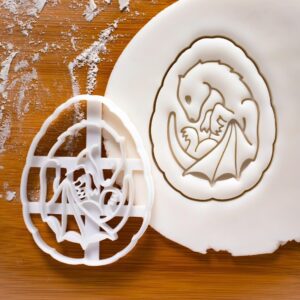 Dragon Baby Design 1 Cookie Cutter Cookie for Mythical Creature Biscuits Fantasy Egg Fossil Theme Baking Tool Dragon Party Favor Mythology Lover Gift Fetus Shape Cookie Mold India (ONLY ONE)