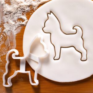 Chihuahua Outline Cookie Cutter Dog Shape Biscuit Mold for Puppy Birthday Party Dog Treat Baking Pet Lover Supplies Cute Animal Cookies for Dog Owners Kids Baking Activity Pet (ONLY OUTLINE)