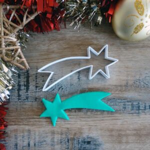 Shooting Star Cookie Cutter for Baking Shortbread Cookies Pastry Sugar Paste Fondant Dough Cake Decoration Celestial Theme Holiday Party DIY Treats Crafts Homemade