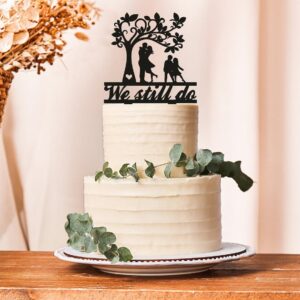 We Still Do Cake Topper | Anniversary Cake Topper with Tree Design | Family Wedding Cake Topper with Child | Elegant Cake Decoration for Weddings, Anniversaries, and Special Celebrations