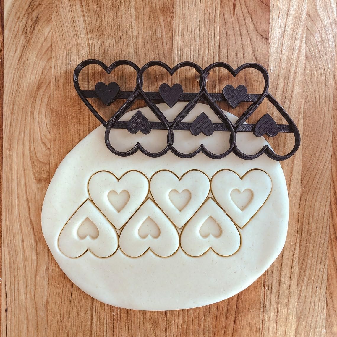 Heart Embossed Suitable Cookie Cutter Cookie for Fondant, Clay Dough, Wedding, Valentine, Anniversary Design, Heart Pattern for Baking or Craft Projects Made in India - Image 2