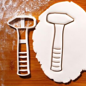 Blacksmith Hammer Cookie Cutter for Bakers and DIY Crafts | Metal Tool Shape Biscuit Cutter for Rustic Theme Baking, Fathers Day, Handyman Decor, Unique Cookies, and Party Favors (ONLY HAMMER)