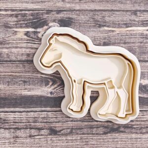 Przewalskis horse cookie cutter set for wild horse themed cookies fondant pastry ideal for zoo education animal conservation parties kids baking activities school projects and crafts