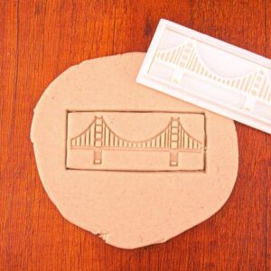 Golden Gate Bridge India Cookie Cookie Cutter Black Baking Stamp for Landmark Theme Cookies Travel Party Decoration San Francisco Inspired Gift for Kids Events Crafts Souvenir Baking