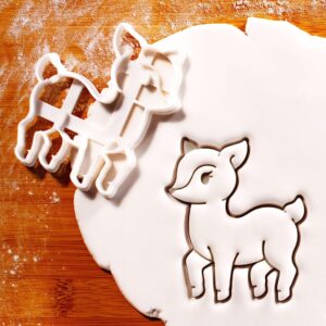 Enchanted Forest Baby Deer Cookie Cutter - Rustic Woodland Theme Baking Tool for Baby Showers and Christmas Parties