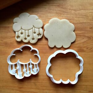 Set of 2 Cookie Cloud and Stars Cookie Cutters for Baking Biscuits Cake Fondant Decorations Suitable Size Durable Mold Made in India for Baby Showers Birthdays Nursery Decor and Craft