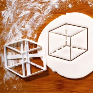 Cube Cookie Cutter Cookie for Geometry Mathematics Educational Baking Tool Three Dimensional Shape Design STEM Classroom Activity Math Learning Geometric Biscuit Cutter India (ONLY Cube)